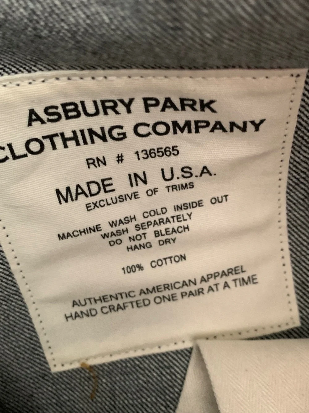 Asbury Park 1888 Skinny Button Fly Jeans Dark Wash Denim Made in USA 28x34